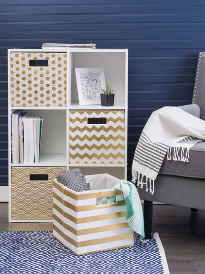 DII Polyester Cube Storage Collection Hard Sided Collapsible, 11x11x11, Gold