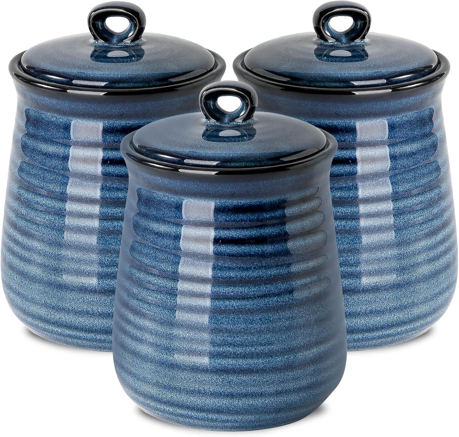 Hasense Kitchen Canisters Set with Airtight Lid for Countertop, 25 Ounce Ceramic Vintage Food