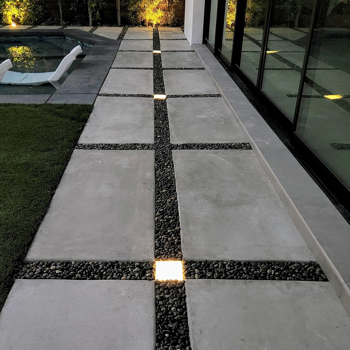 Paver Light 4×4 Inch (3.93 X 3.93 inch), Warm White 2700K Glare-Free Illumination for Driveways