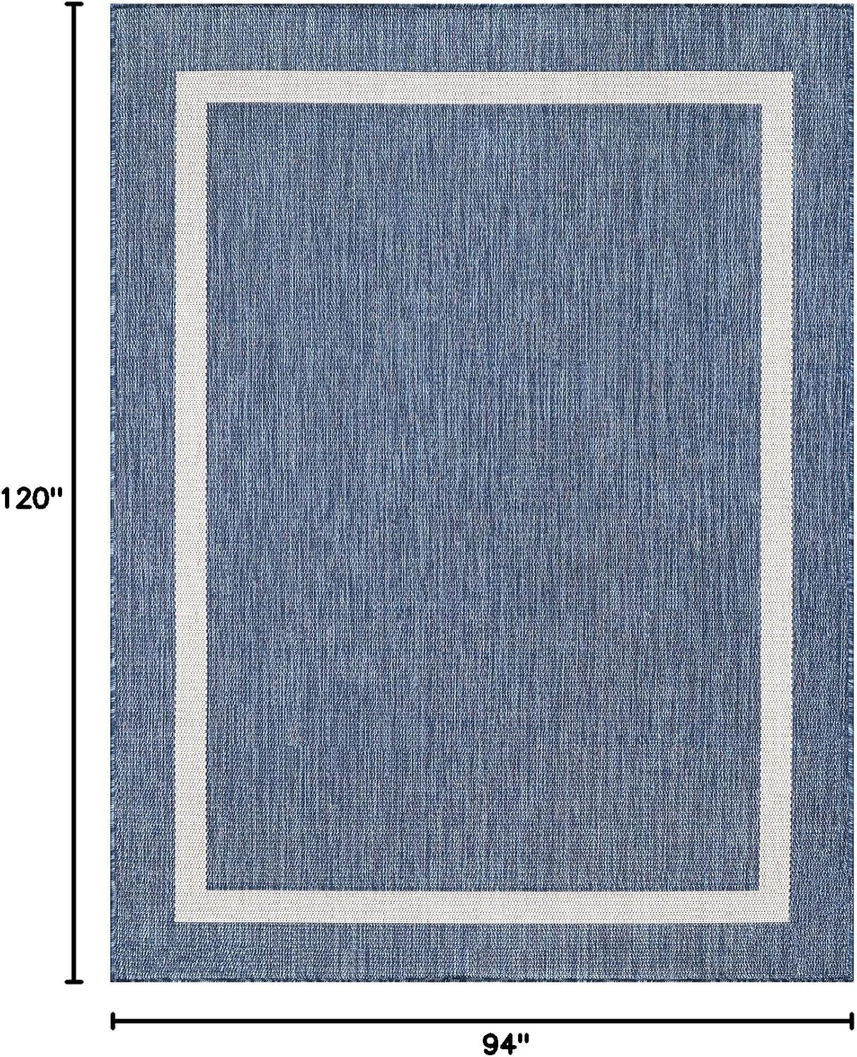 Bordered Outdoor Rug 8x10 Washable Outside Carpet for Indoor Patio Porch Waterproof Easy Cleaning