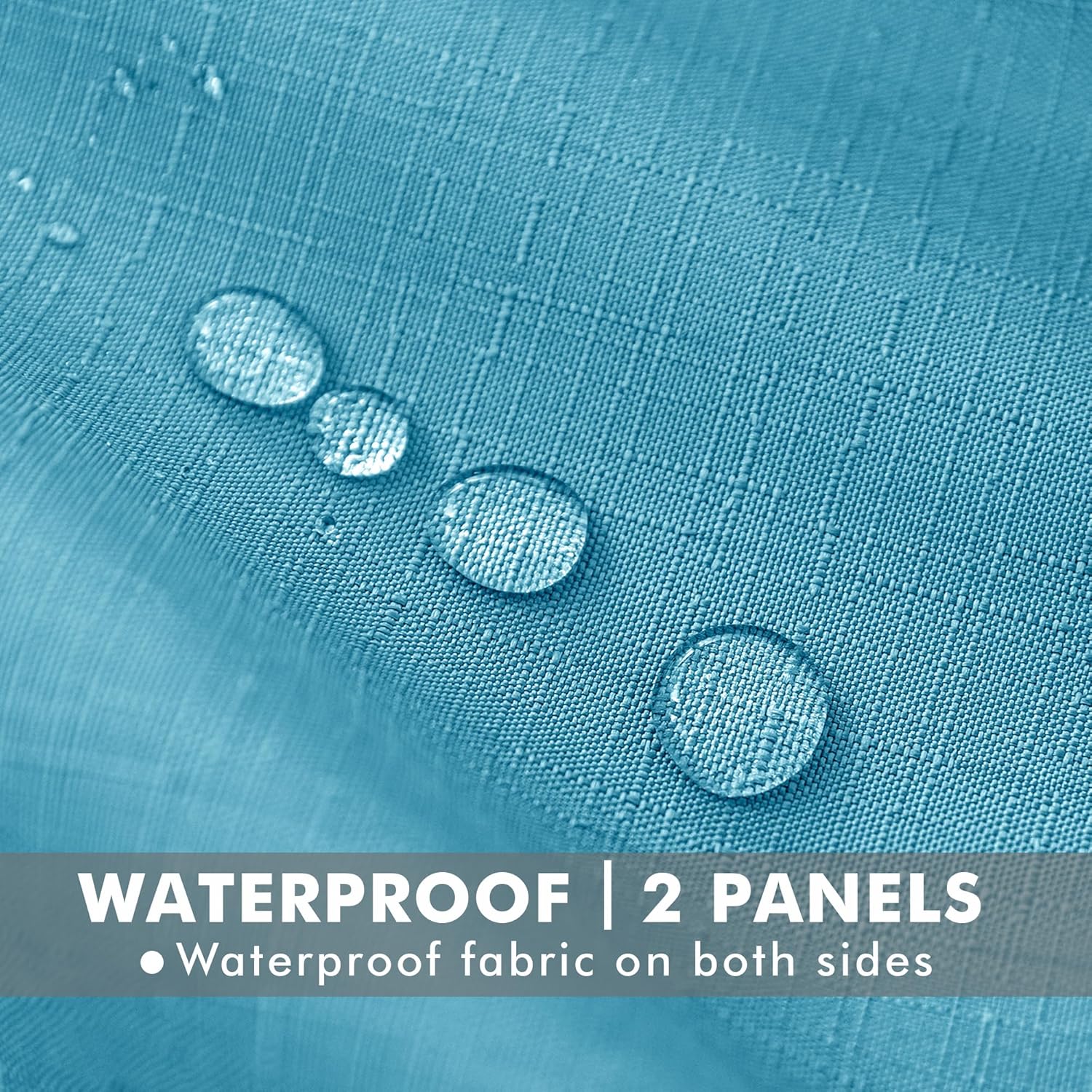 HolidayIdeas 4 Panels Flax Linen Outdoor Curtains for Patio Waterproof Curtains 54" Wide x 95"