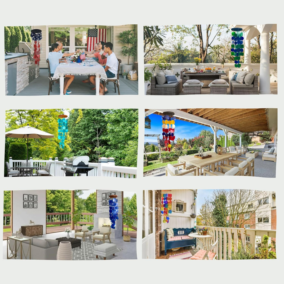 Bellaa 27918 Wind Chimes Outdoor, Garden Decorations, Musical, Indoor/Outside Windchimes, Beach