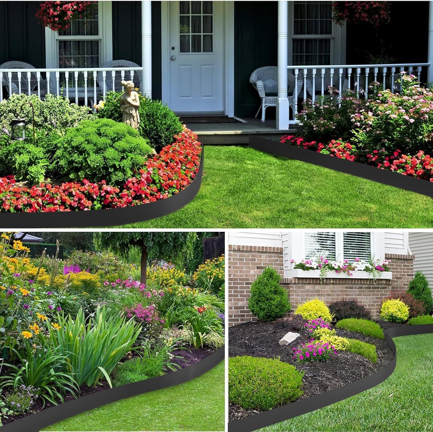 Landscape Edging, 40' 4" Tall Garden Edging with Scissors, Lawn Edging with 36 Garden Spikes and 2