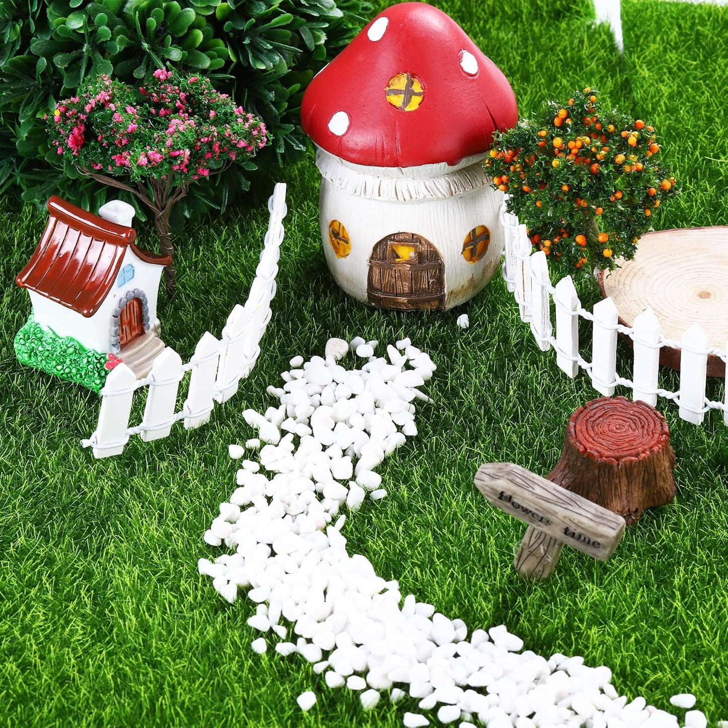 Elcoho 10 Pieces Fake Grass for Crafts Fairy Garden 6 x 6 Inches Artificial Garden Grass for