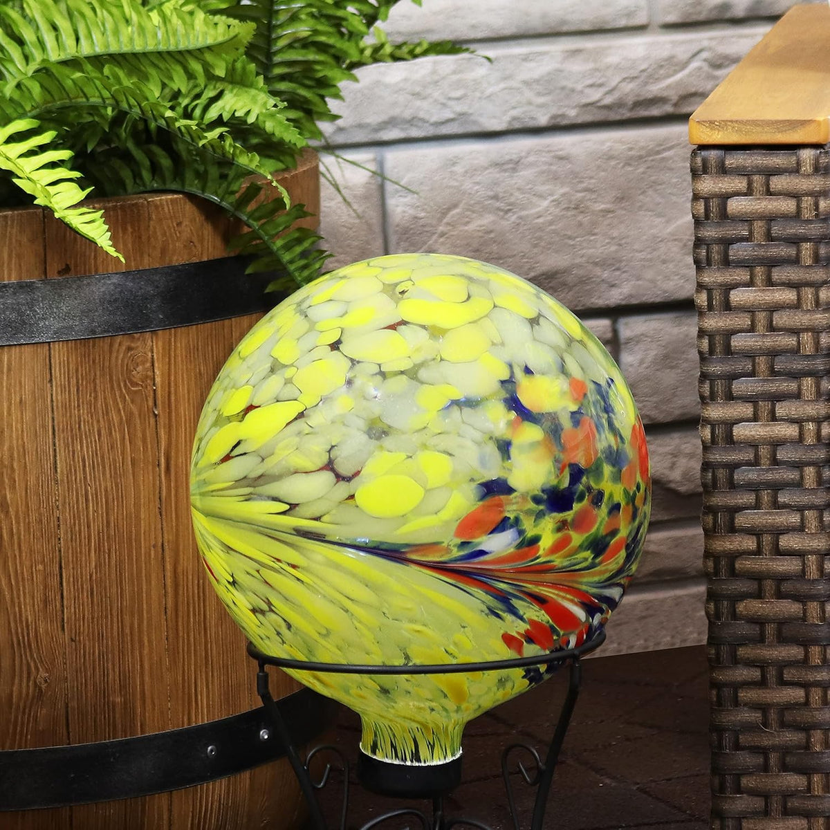 Sunnydaze 10-Inch Gazing Ball for Garden - Glass Gazing Globe for Outside - Garden Orb Yard Decor