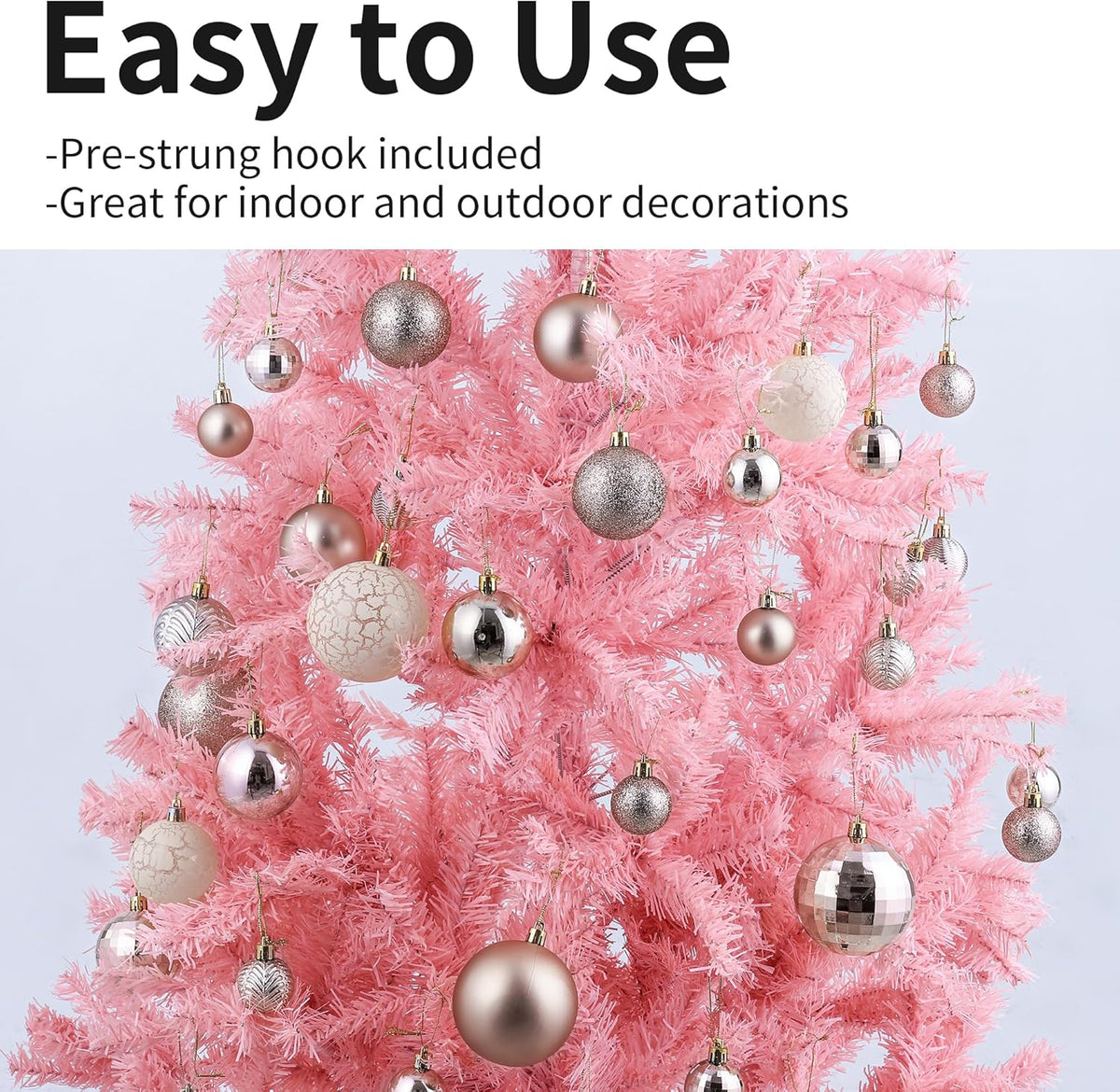 LANGXUN 36pcs Rose Gold Christmas Tree Decorations Balls, Bolas De Navidad, 2025 Christmas Decor