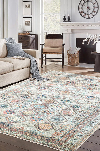 Keen Home Design 4x6 Rug - Machine Washable Area Rug with Non-Slip Backing, Ideal for Living Room