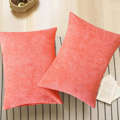 CaliTime Throw Pillow Covers Decorative 20 X 26 Inches Pack of 2 Cozy Chenille Standard Pillow