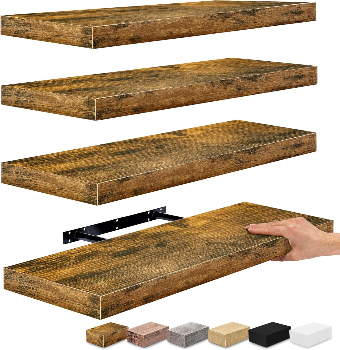 Sorbus Floating Shelves for Wall - 24" Bathroom Shelves, Wall Decor for Bedroom, Kitchen, Living