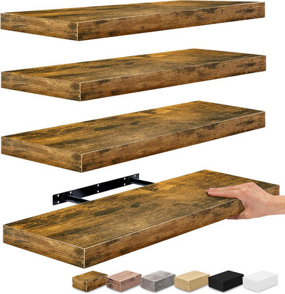 Sorbus Floating Shelves for Wall - 24" Bathroom Shelves, Wall Decor for Bedroom, Kitchen, Living