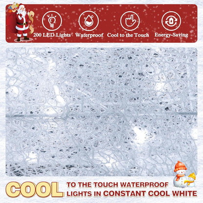 4.5FT Lighted Reindeer Family Set for Christmas Decoration, 3 Pieces Pre-Lit Iridescent Deer Xmas
