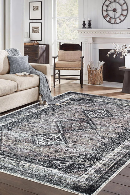 Keen Home Design 6x9 Rug - Machine Washable Area Rug with Non-Slip Backing, Ideal for Living Room