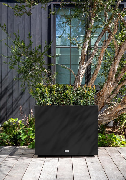 Veradek Block Series Span Plastic Planter - Tall Rectangular Planter for Indoor or Outdoor