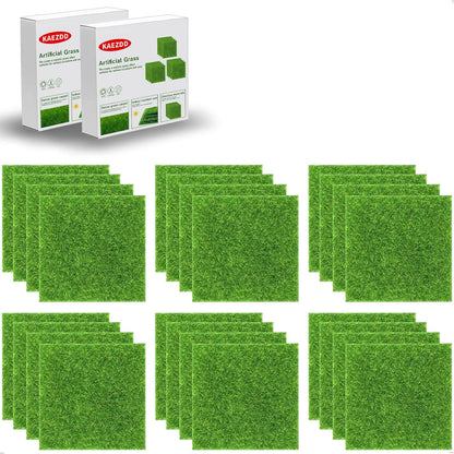 24 Packs 6 X 6 Inch Fake Grass Decor for Crafts, Artificial Grass for Dollhouse Miniature Ornament