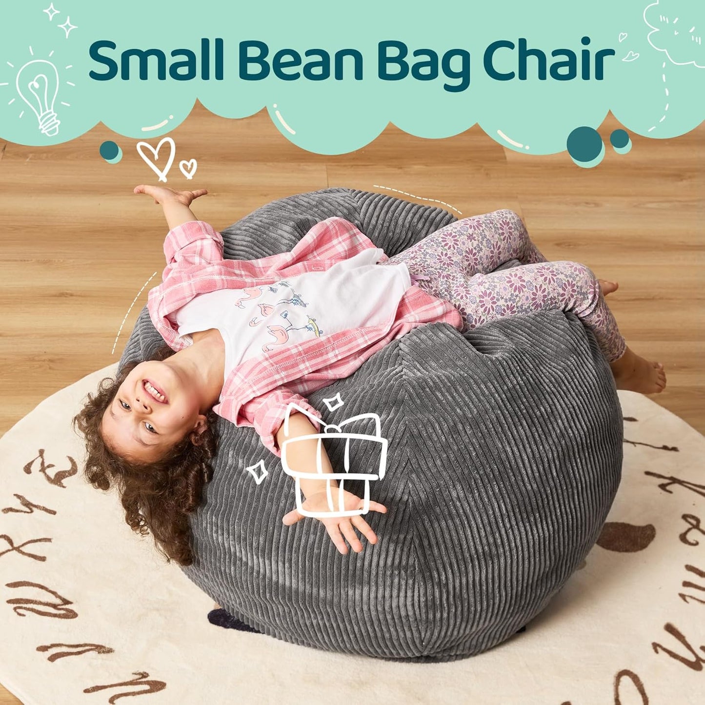 Bean Bag Chairs Teardrop Bean Bag Chair Beanbag Chair with Memory Foam Filled Machine Washable