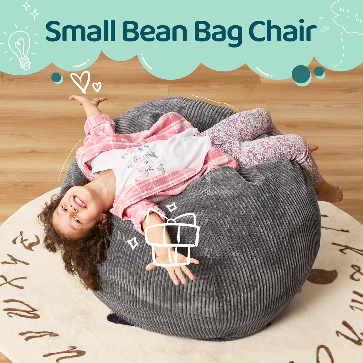 Bean Bag Chairs Teardrop Bean Bag Chair Beanbag Chair with Memory Foam Filled Machine Washable