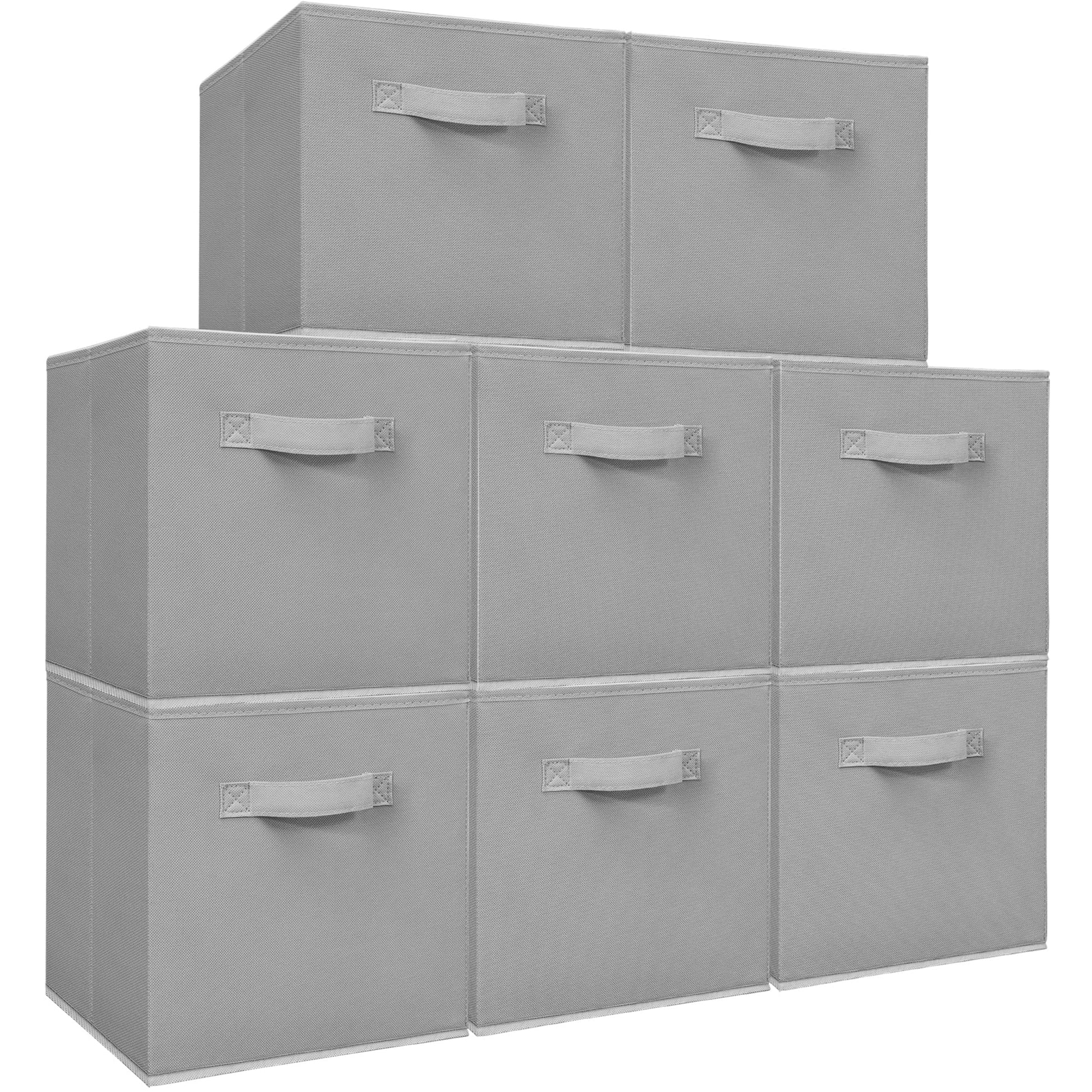 Easi Storage Cubes, 11 Inch Storage Bins, Set of 8, Foldable Fabric Cube Storage Organizer With