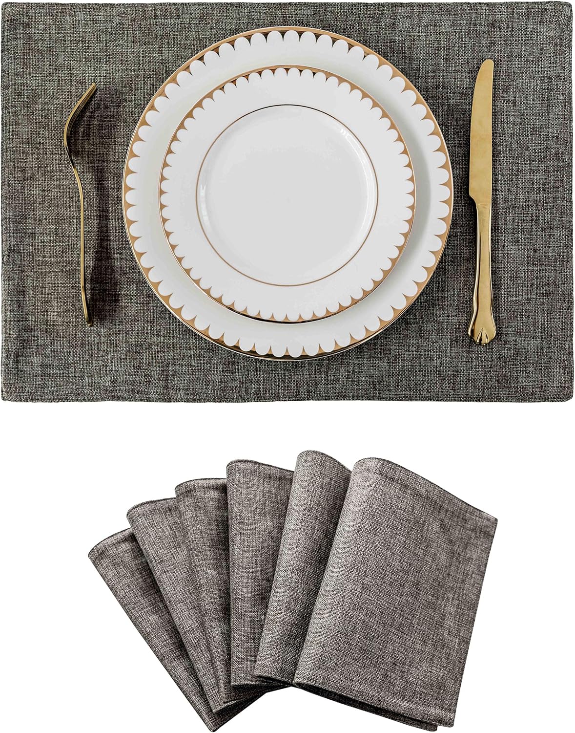Home Brilliant Cloth Placemats Set of 6 Heat Resistant Dining Table Place Mats Kitchen Table Mats