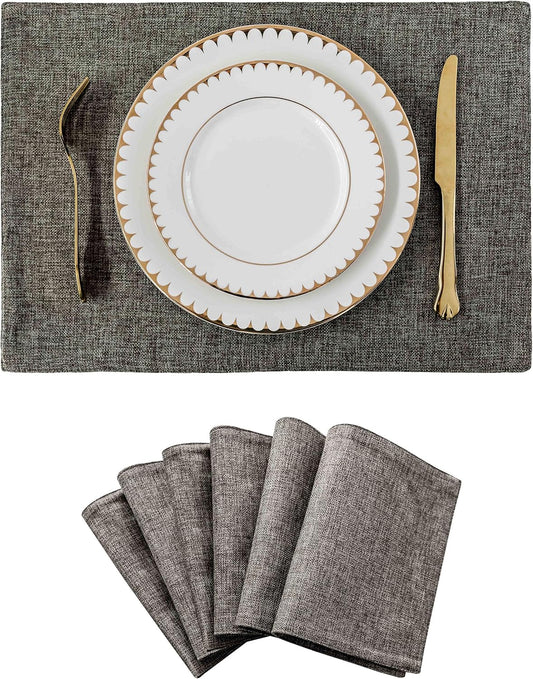 Home Brilliant Cloth Placemats Set of 6 Heat Resistant Dining Table Place Mats Kitchen Table Mats