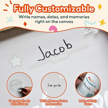 Height Chart for Kids Customizable Kids Height Wall Chart with Stickers, Marker & Hook Hanging