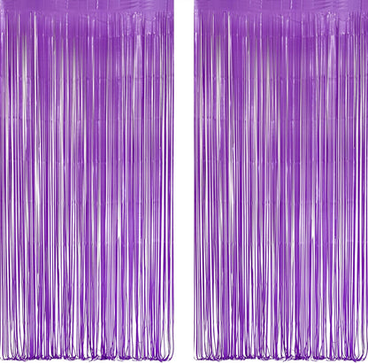 Purple Foil Fringe Party Backdrop - GREATRIL Party Streamers for Mermaid/Butterfly/Wednesdays/Star