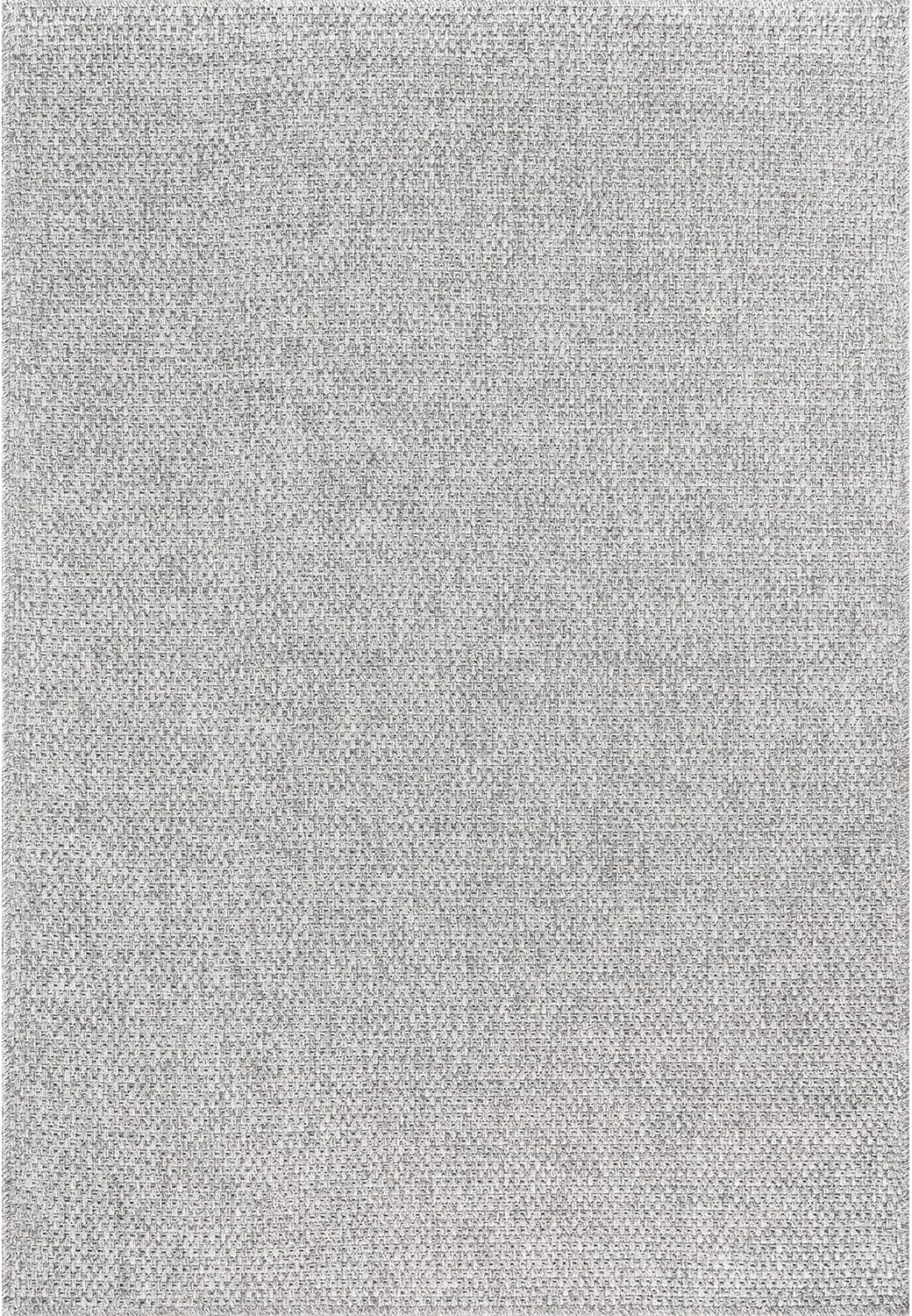 CAMILSON Easy Jute Rug 8x10, Indoor Outdoor Grey Color Area Rugs for Living Room Farmhouse Patio