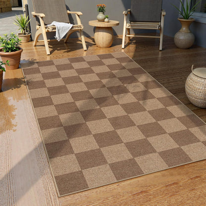 Lahome Checkered Easy Jute Entryway Rug, Washable Rugs 3x5 for Living Room Farmhouse Carpet, Non