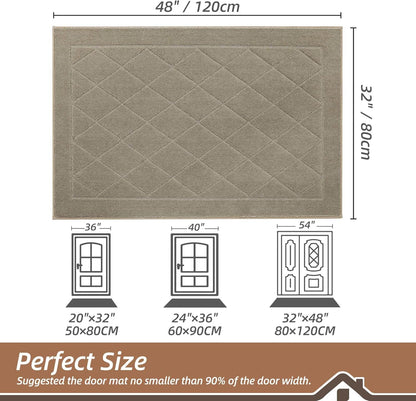 BEQHAUSE Dirt Trapper Door Mat 32" x 48", Doormat Non-Slip Entryway Rugs Washable, Dog Door Mat