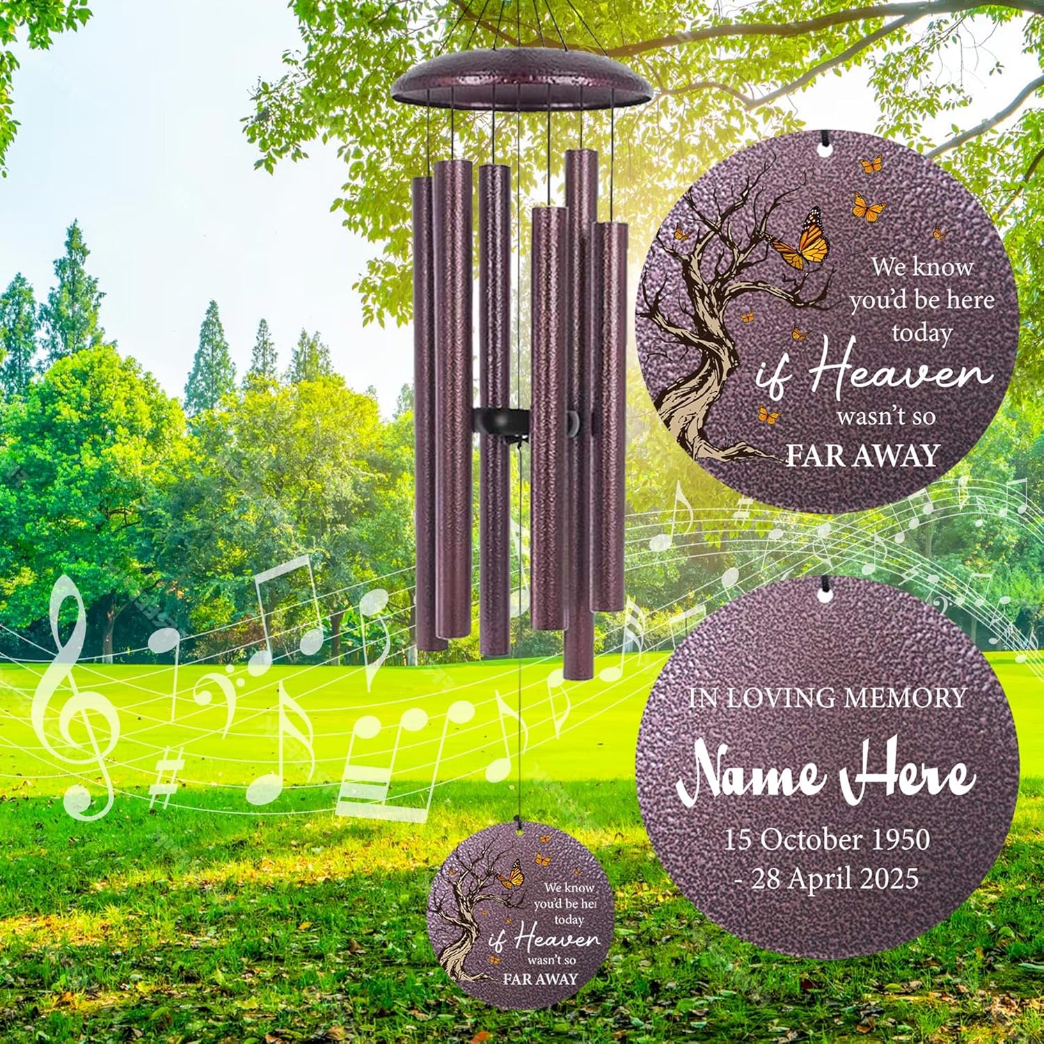 Cardinal Sympathy Wind Chimes Personalized, Windchimes in Memory of a Loved One/Mother, Sympathy