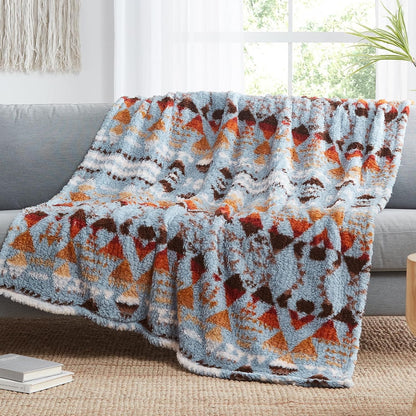 CASAAGUSTO Boho Sherpa Blanket,Teal Aztec Twin Blanket, Ultra Soft, Warm, Cozy, Plush, Thick Fleece
