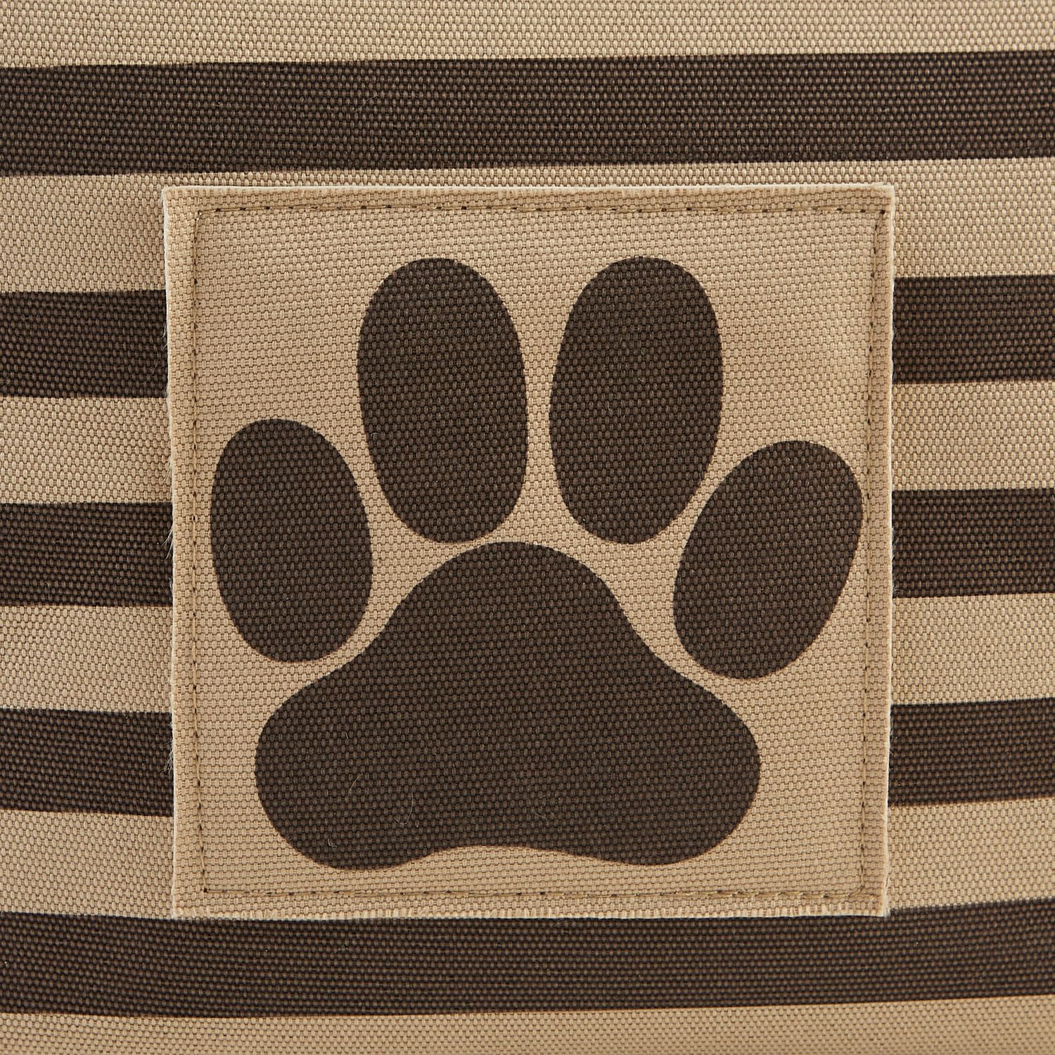 Bone Dry Pet Storage Collection Striped Paw Patch Bin, Large Rectangle, Brown