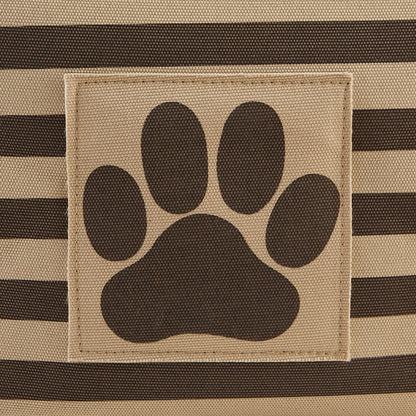 Bone Dry Pet Storage Collection Striped Paw Patch Bin, Large Rectangle, Brown