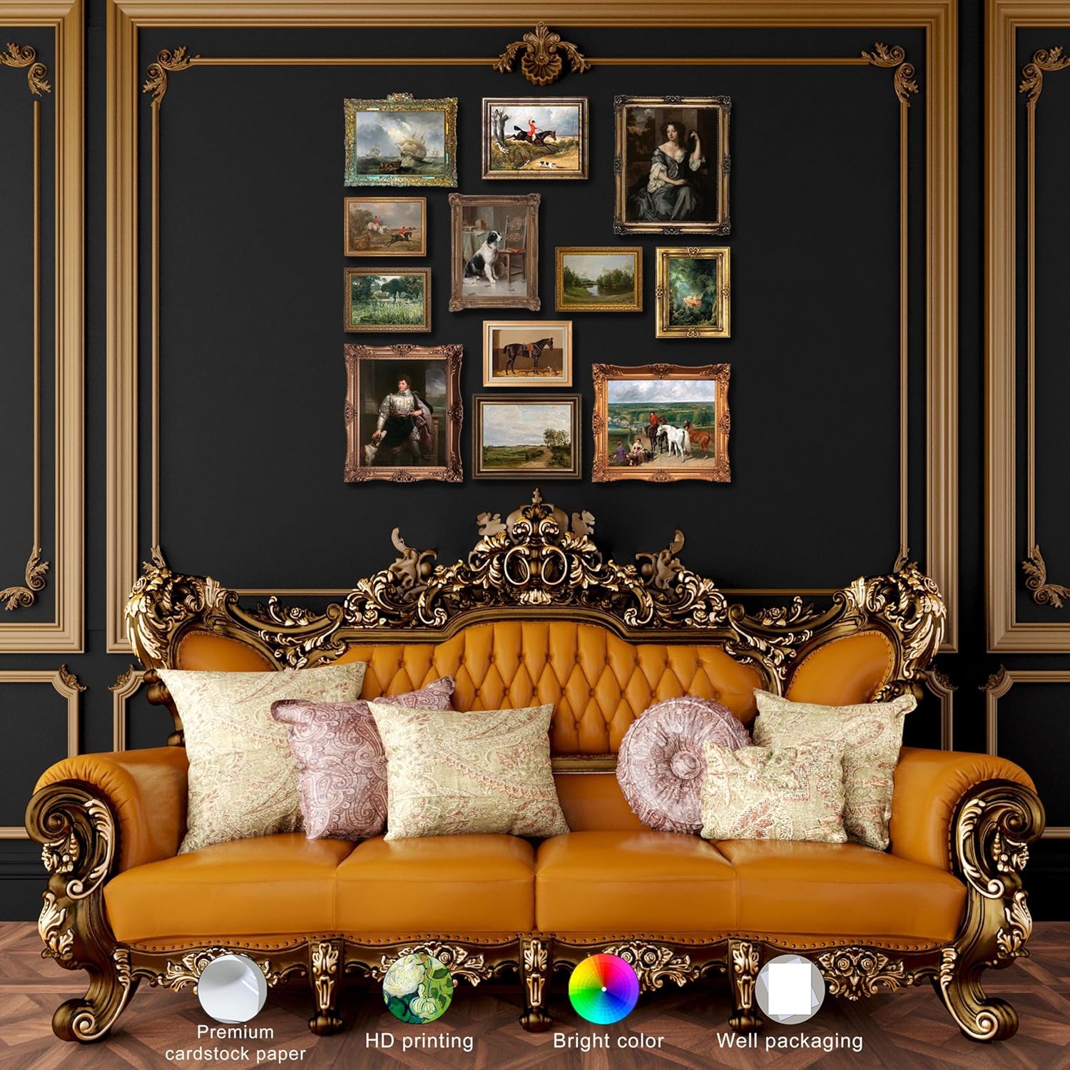LANCHI95 12 PCS Vintage Victorian Wall Decor, Classic Maximalist Wall Decor, Coquette Vintage Art