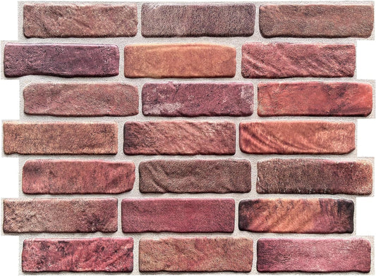 CONCORD WALLCOVERINGS ™ 3D Red Faux Brick Wall Panels - Pack of 20, Lightweight 17.5" x 24" (44.5