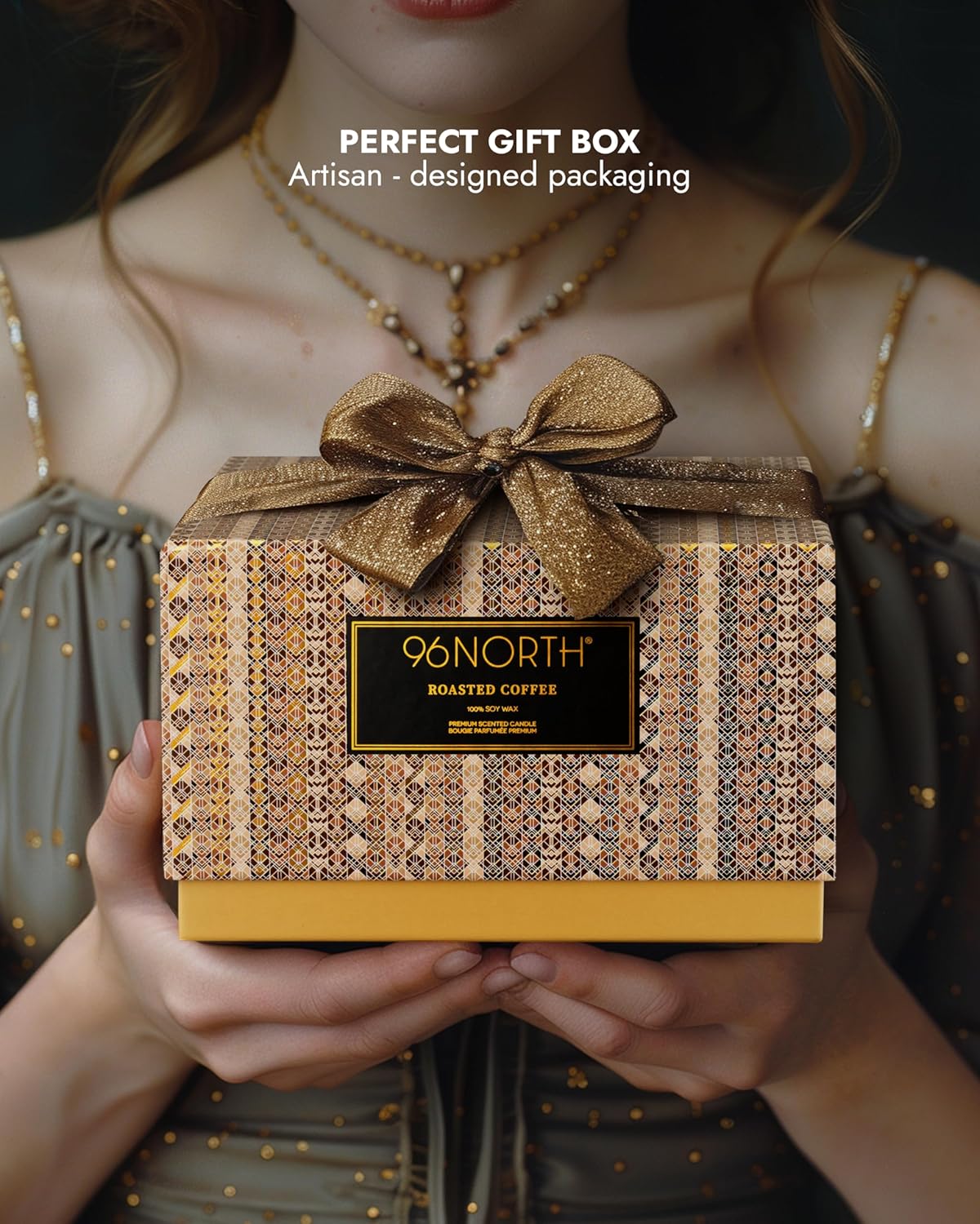 96NORTH Luxury Coffee Soy Candle | Large 3 Wick Jar Candle | Up to 40 Hours Burning Time | 100%