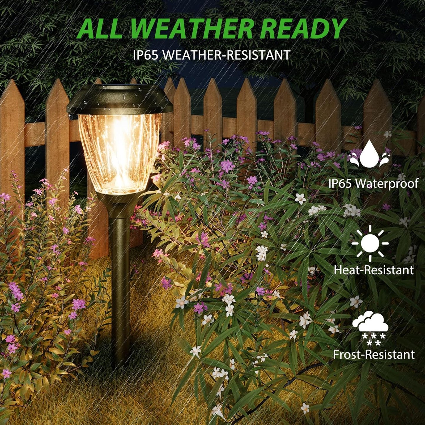 XMCOSY+ Solar Pathway Lights Outdoor, 10/25 LM in 2 Lighting Modes, Glass Stainless Steel