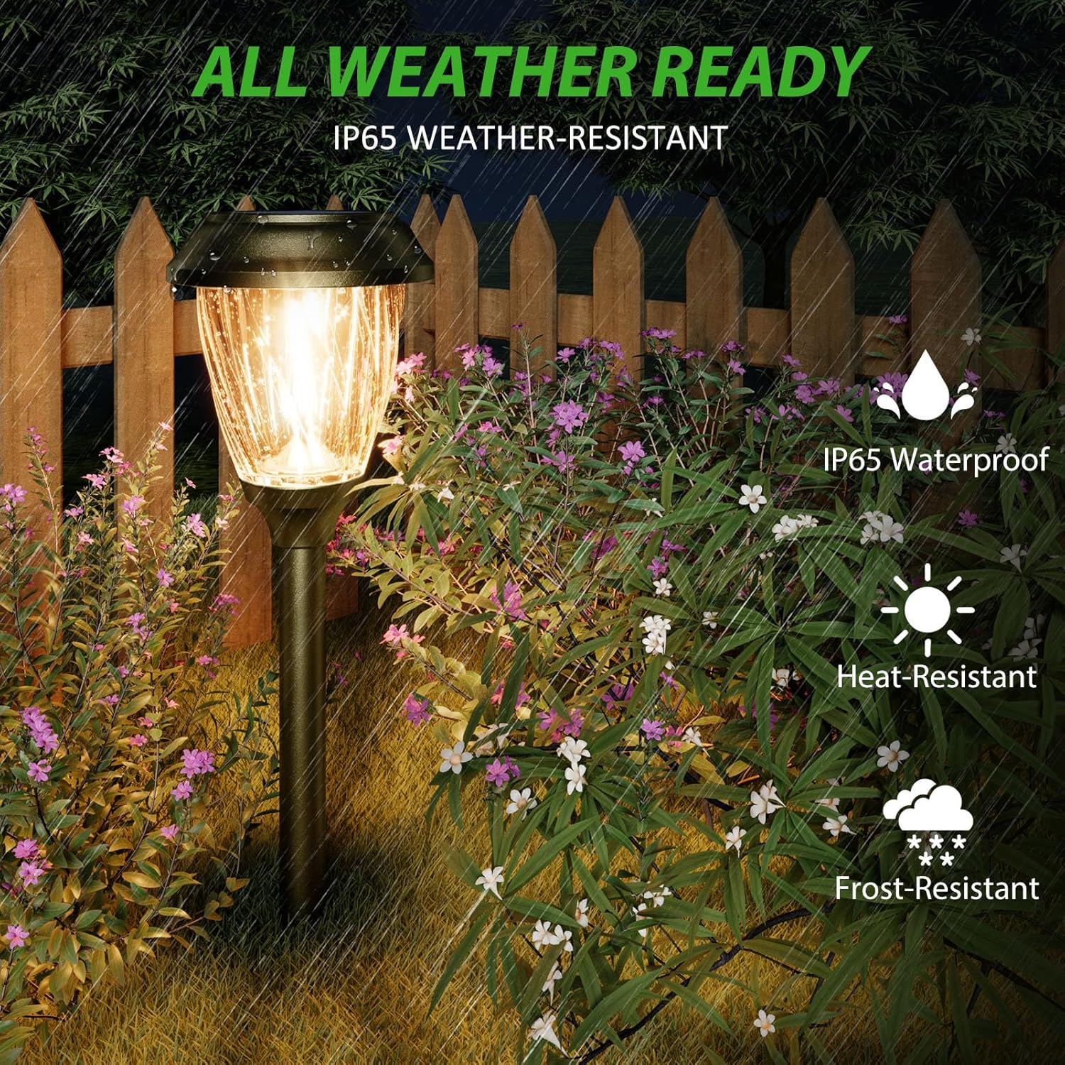 XMCOSY+ Solar Pathway Lights Outdoor, 10/25 LM in 2 Lighting Modes, Glass Stainless Steel