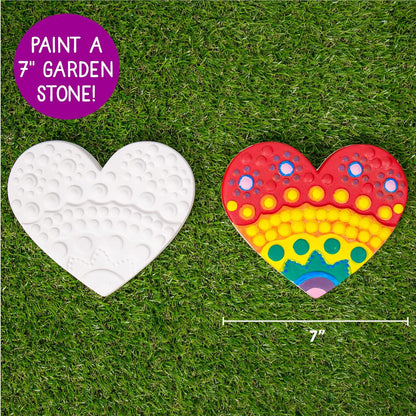 Creative Roots Mosaic Heart Stepping Stone, Includes 7-Inch Ceramic Stepping Stone & 6 Vibrant
