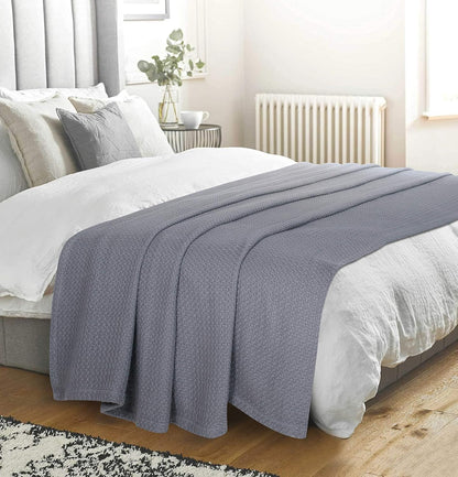 Elvana Home 100% Cotton Bed Blanket, Breathable Bed Blanket Twin Size, Cotton Thermal Blankets