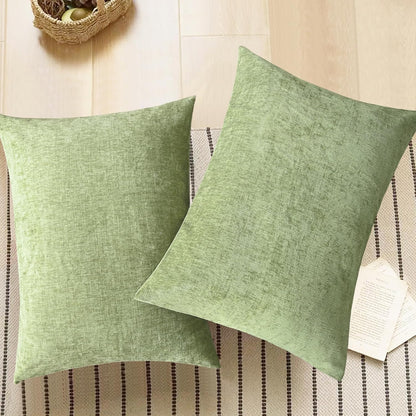 CaliTime Throw Pillow Covers Decorative 20 X 26 Inches Pack of 2 Cozy Chenille Standard Pillow