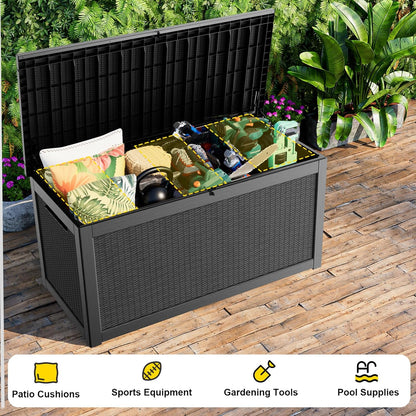 268 Gallon Outdoor Deck Box,Storage Lockable Waterproof Patio Furniture,Garden Tools,Cushions,Pool