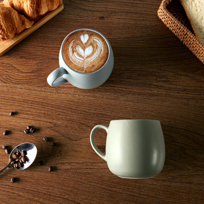 Ceramic Coffee Mugs Set of 6, 14oz - Modern Scandinavian Aesthetic - Microwavable Stoneware Coffee