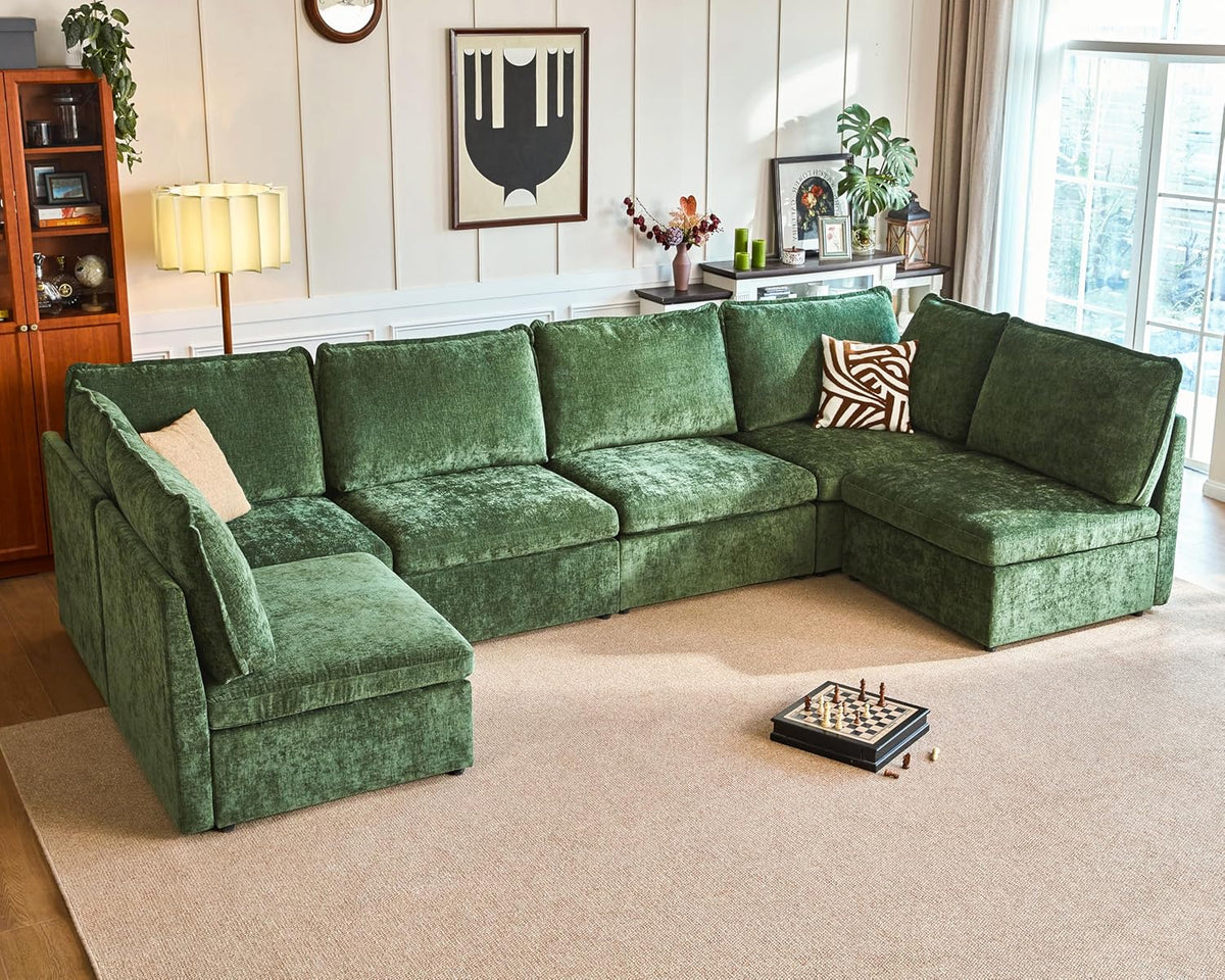 Oversized Modular Sofa Comfy Cloud Couch with Storage, Extra Deep Plush Sectional Sofa Set for