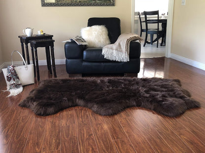 LAMBZY Faux Sheepskin Hypoallergenic Free Shape Silky Shag Rug, Luxury Shaggy Silky Plush Carpet