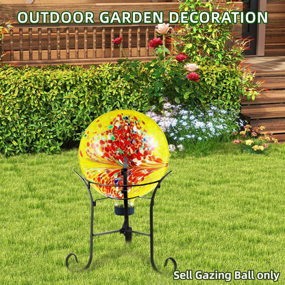 VOREEN 10-Inch Glass Gazing Ball, Outdoor Gazing Globe, Reflective Ball Yard Decoration for Homes