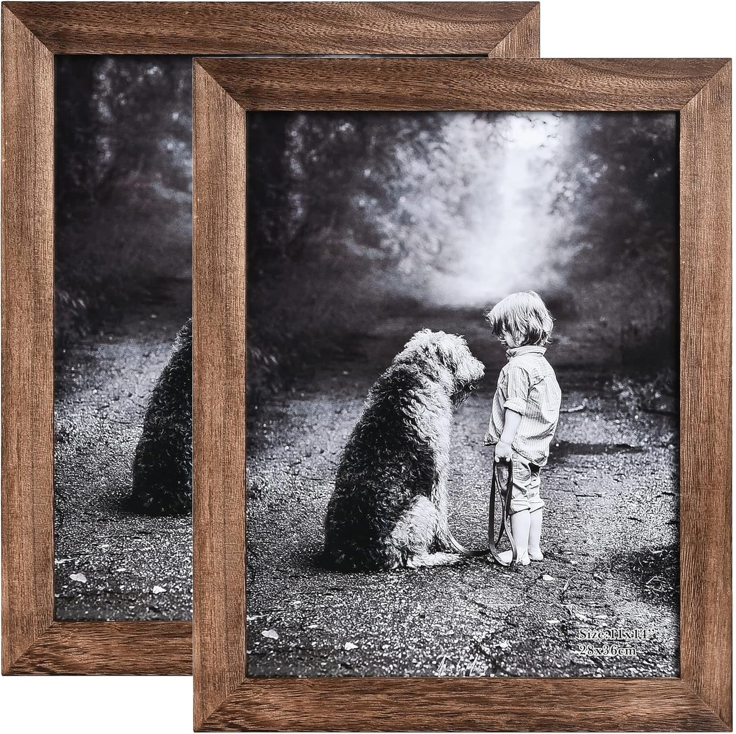 Yaetm-11x14 Picture Frame, Natural Solid Wood Photo Frame Display for Wall Mounting, High