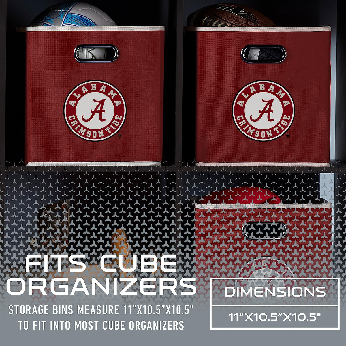 Franklin Sports NCAA Storage Bin - Cube Organizer - Alabama