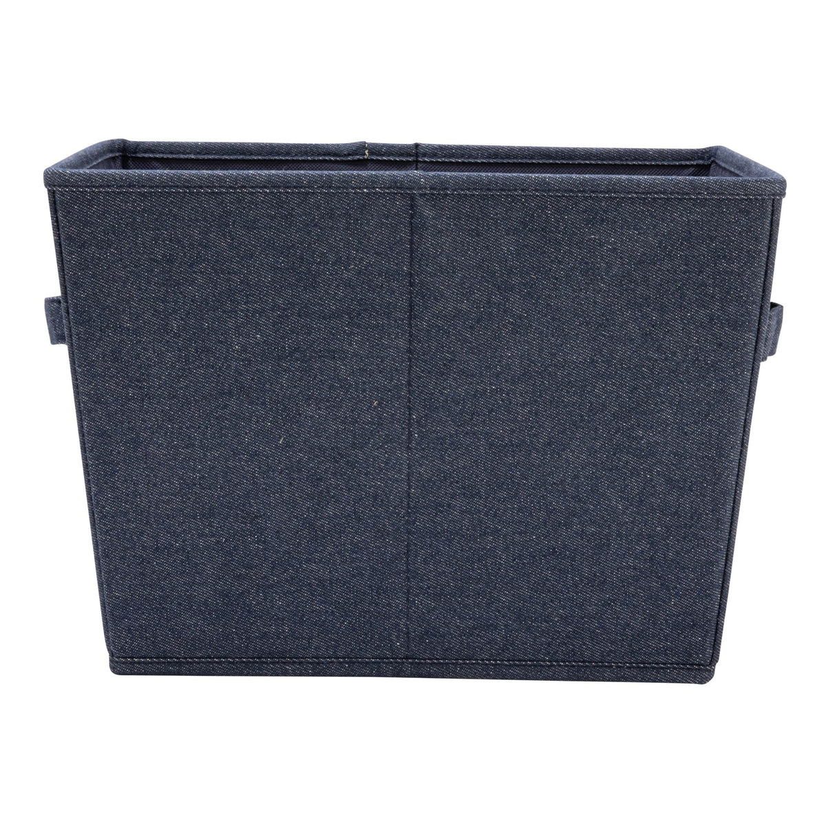 Household Essentials Tapered Fabric Hard-Sided Storage Bins with Cloth Handles, Set of 2, Denim