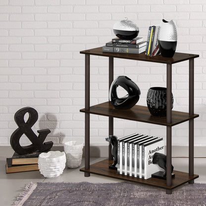 Furinno TURN-N-TUBE Storage Shelves, 3-Tier Book Shelf, Corner Shelf, Toolless Open Shelves, for