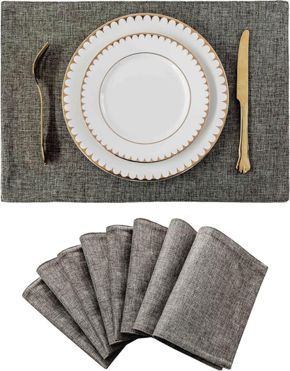 Home Brilliant Table Place Mats Fabric Cloth Placemats Set of 8 Heat Resistant Dining Linen Place